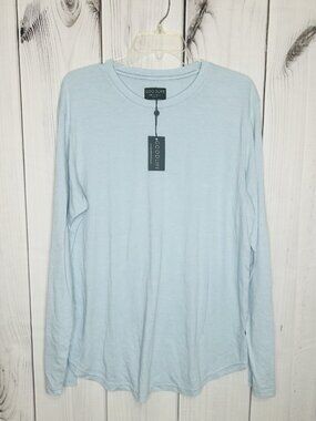 NWT Goodlife Shirt Mens XL Sz Light Blue Long Sleeve Scallop Crew T-Shirt